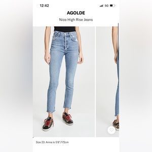 Agolde High Rise Nico Jean, Sz 29